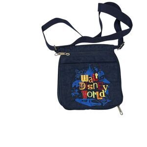 Disney World Crossbody Bag Unisex Multicolor Embroidered Logo Casual